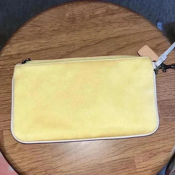 Coach Yellow & White Wristlet and Red Coach Like Wallet With Beige Leather Trim - Picture 10 of 12